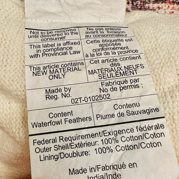 NEW RALPH LAUREN Large Woven Cream Bed Pillow / Couch Pillow – 20" x 20" - Picture 6 of 9